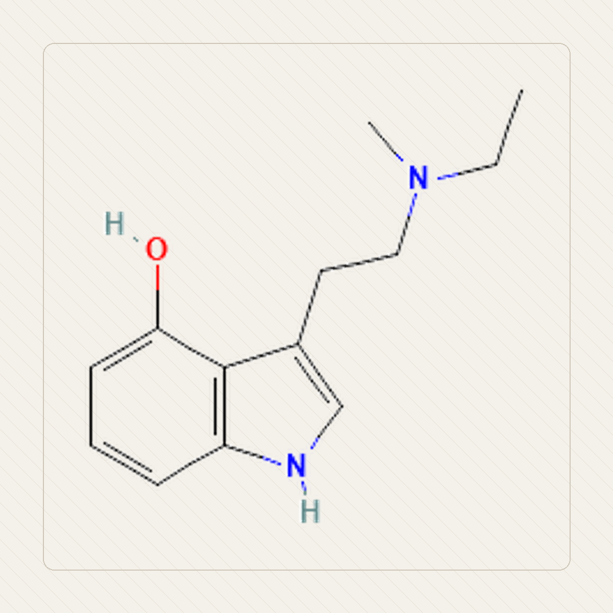4-HO-MET 4-hydroksy-MET, 분자 구조의 교육용 그림