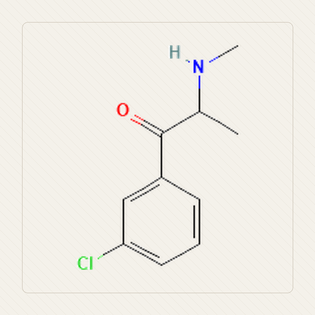 3-CMC Klofedron, 분자 구조의 교육용 그림