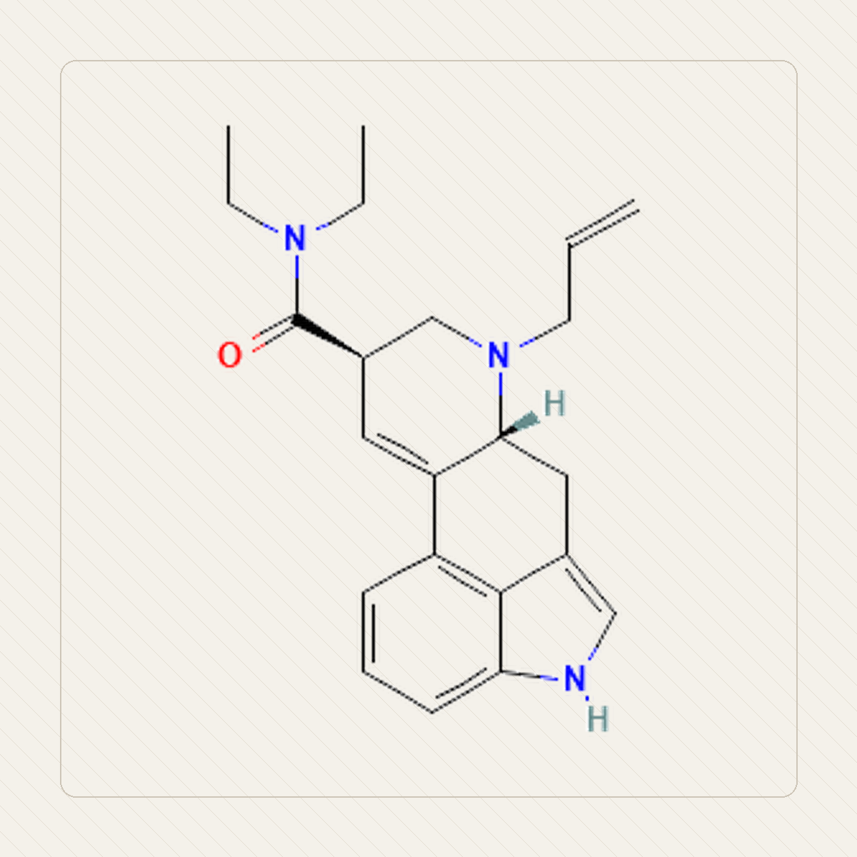 AL-LAD 6-allilo-6-nor-LSD, 분자 구조의 교육용 그림