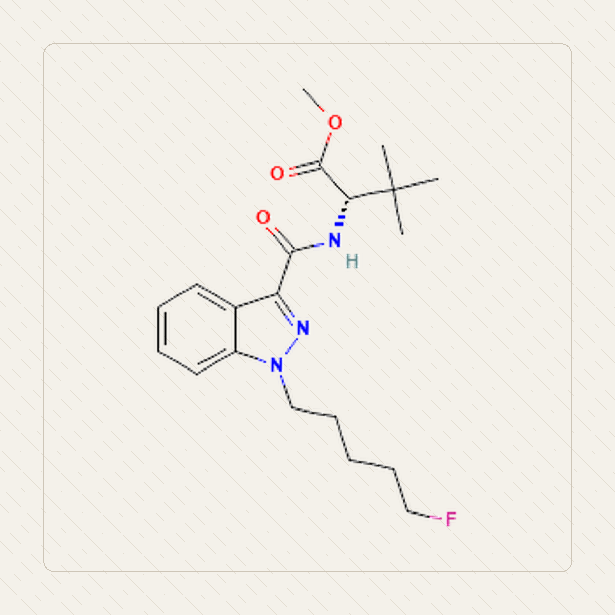 5F-MDMB-PINACA 5F-ADB, 분자 구조의 교육용 그림