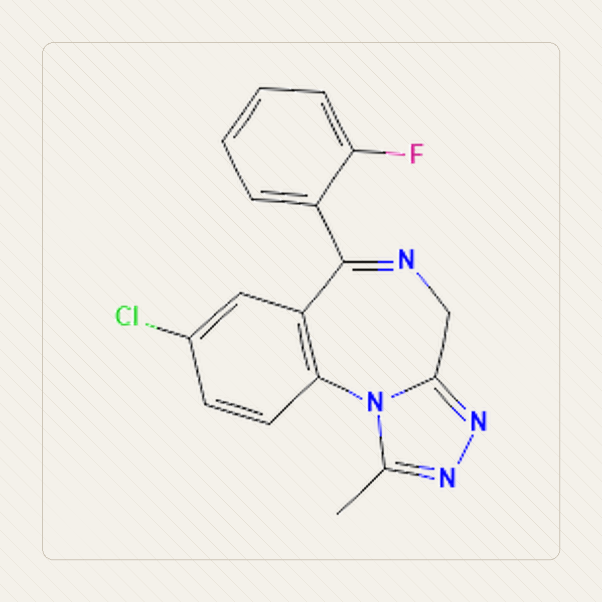 Flualprazolam, 분자 구조의 교육용 그림